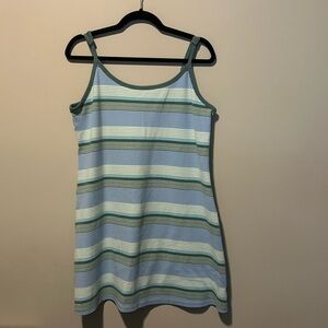American Eagle Outfitters Green and Blue Striped Mini Dress